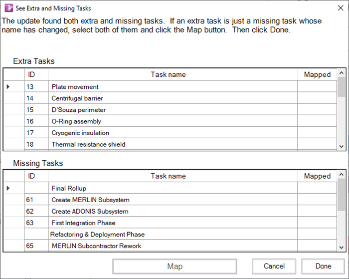 Merging the Wrong Tasks into a Chart for Version 7.1 - OnePager Pro ...