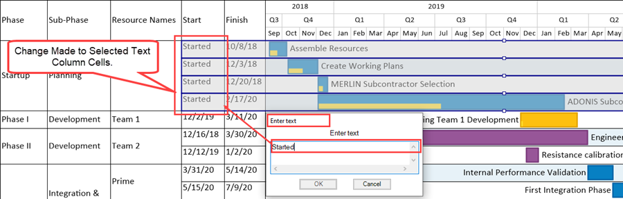 Editing Text Columns or Swimlane Labels for Version 7.1 - OnePager Wiki
