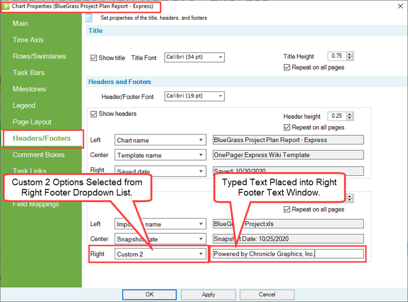Headers and Footers Tab for OnePager Express for Version 7.0 - OnePager ...