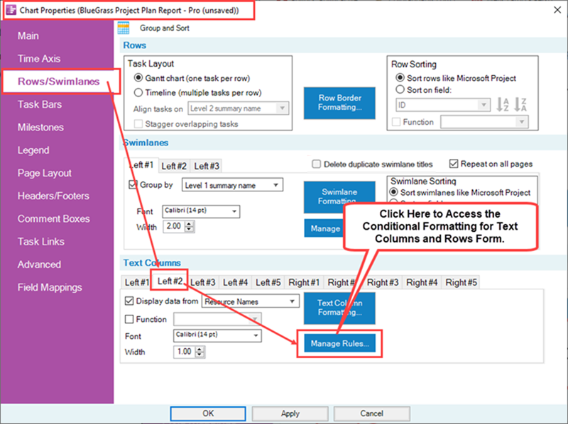 Conditional Formatting Rules for Text Columns and Rows for OnePager for ...