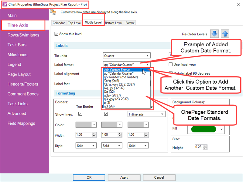 The Custom Date Format Feature for OnePager Pro for Version 7.0 ...