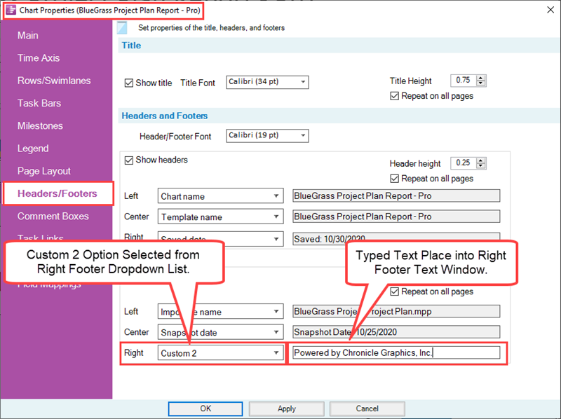 Headers and Footers Tab for OnePager for Version 7.1 - OnePager Wiki