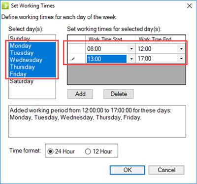 Managing Working Hours and Non-Working Hours for OnePager Express for ...