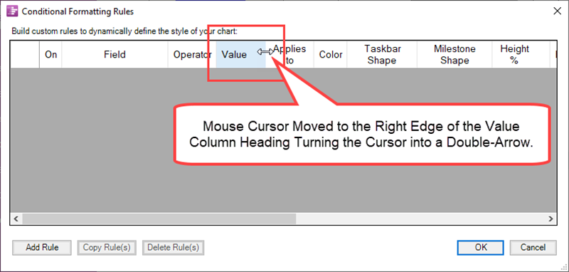 Adding Conditional Formatting Rules for OnePager Pro for Version 7.0 ...